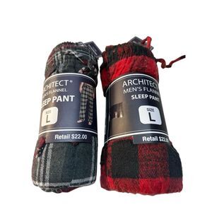 Architect Mens Flannel Plaid Sleep pants (2) Sz L NWT